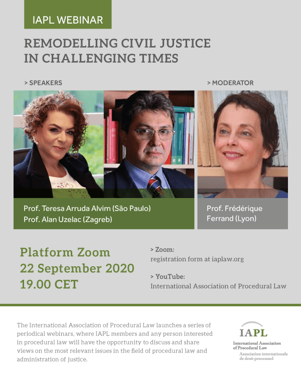1st IAPL WEBINAR: Remodelling Civil Justice in Challenging Times